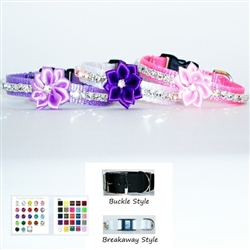 Crystal and flower pet collars.
